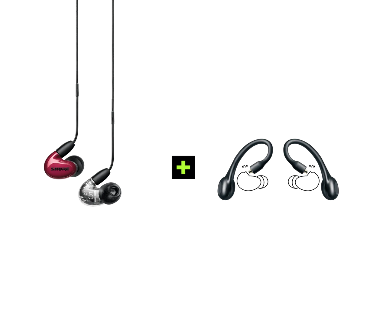 Shure AONIC 5 TRUE WIRELESS EARPHONE BUNDLE, Ausinių ir belaidžių ausi - Ausinės su laidais ir ausų kabliukai