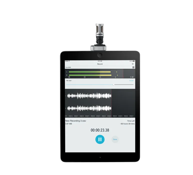 Shure MV88, mikrofonas su skaitmeniniu kondensatoriumi