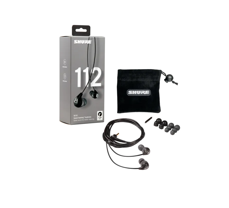 Shure SE112-GR, In-Ear tipo ausinės su išorinių garsų slopinimo funkcija (įvairių spalvų)