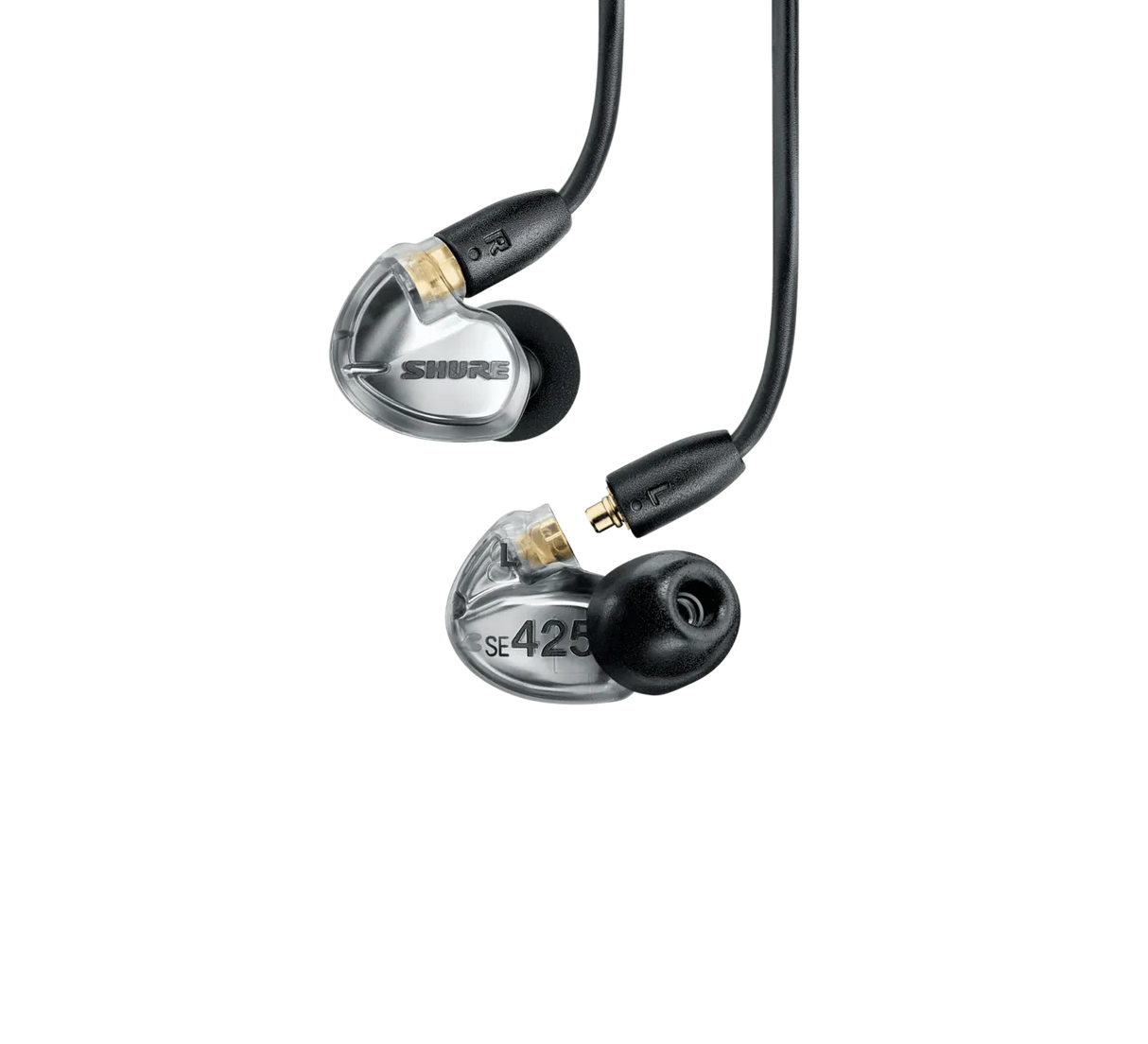 Shure SE425, į ausį įkišamos ausinės - Permatomi ausinių korpusai su laidų jungtimis