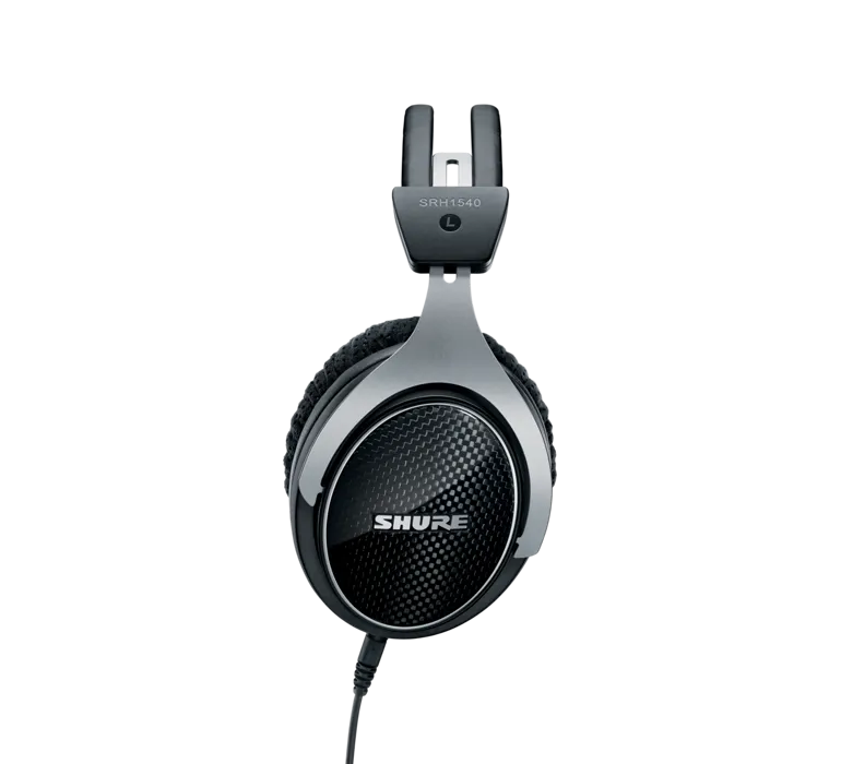 Shure SRH1540, premium klasės Closed-Back tipo ausinės - Šoninis vaizdas su anglies pluošto detalėmis