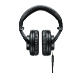 Shure SRH840, profesionalios monitorinės On-Ear tipo ausinės - šoninis vaizdas su laidu ir kištuku