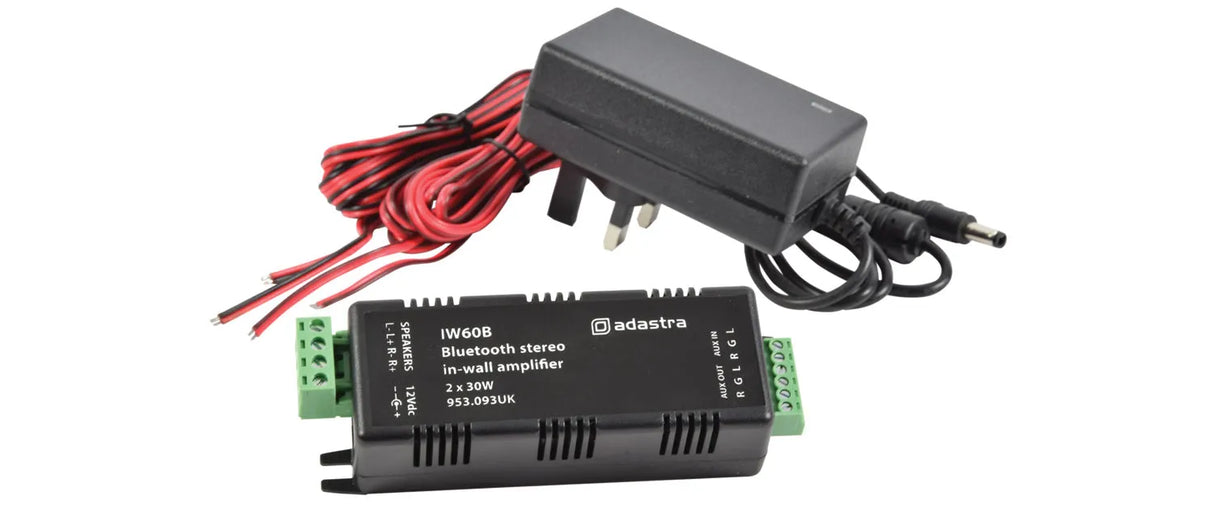 Sieninis - lubinis įmontuojamas Bluetooth stereo stiprintuvas 2x30W