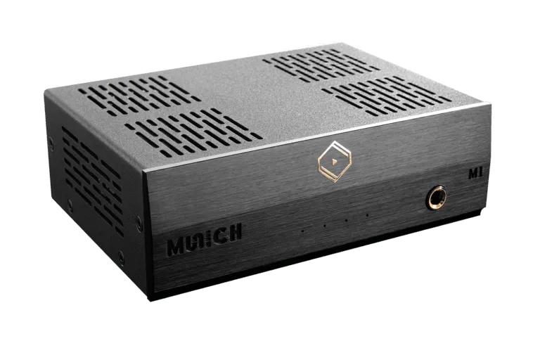 Silent Angel Munich M1, Hi-Fi klasės tinklo grotuvas - Priekinė panelė su ausinių lizdu