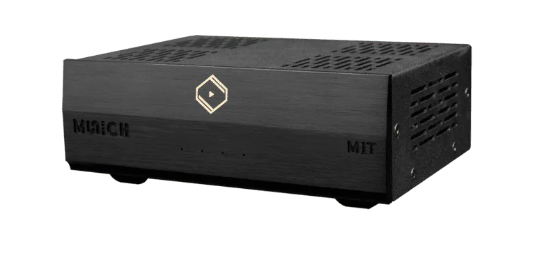 Silent Angel Munich M1T, Hi-Fi klasės tinklo grotuvas - Priekinė panelė su LED indikatoriais