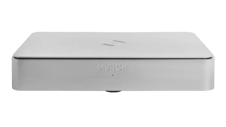 Silent Angel Munich MU, Audiofilinis tinklo grotuvas - Šoninis vaizdas su logotipu