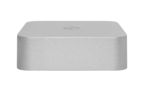 Silent Angel Rhein Z1C, Hi-Fi klasės tinklo grotuvas - sidabrinis korpusas su logotipu viršuje