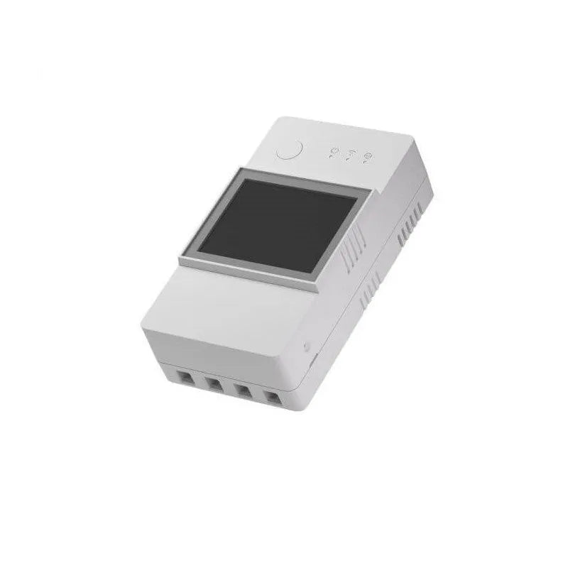 Sonoff TH Elite Smart Temperature and Humidity Monitoring Switch THR31 - šoninis vaizdas su mygtukais ir ekrano kampu