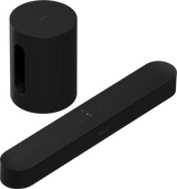 Sonos Beam (Gen2) soundbar'o ir Sonos SUB Mini, žemų dažnių garso kolonėlės komplektas (įvairių spalvų)