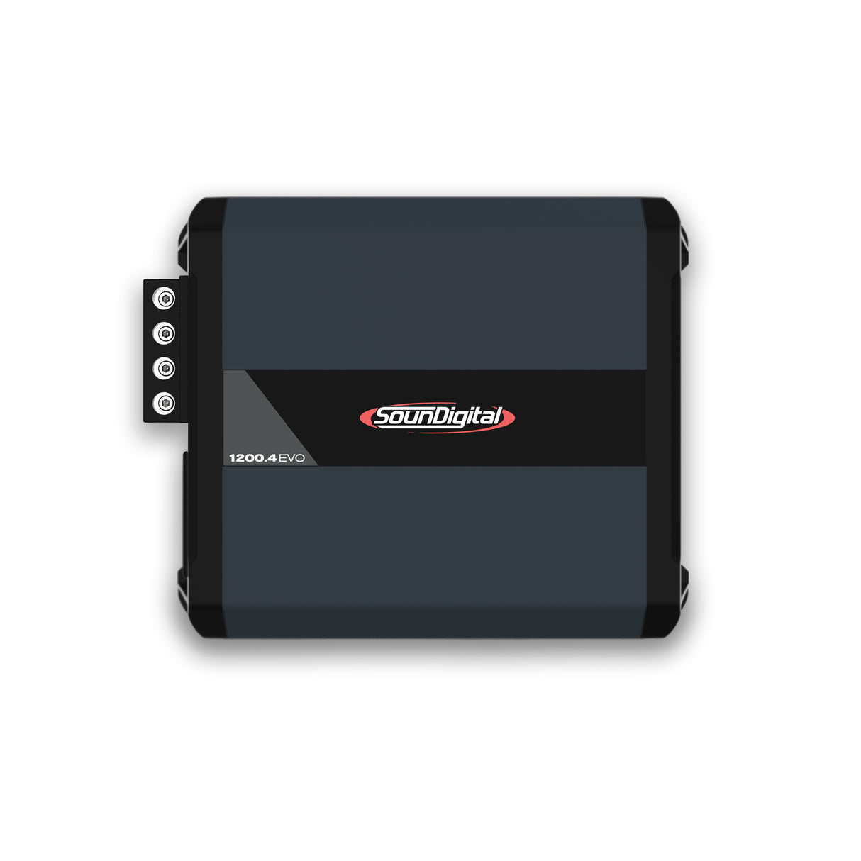 SounDigital 1200.4 EVO 4.0 - 2ohm - šoninis vaizdas su jungtimis