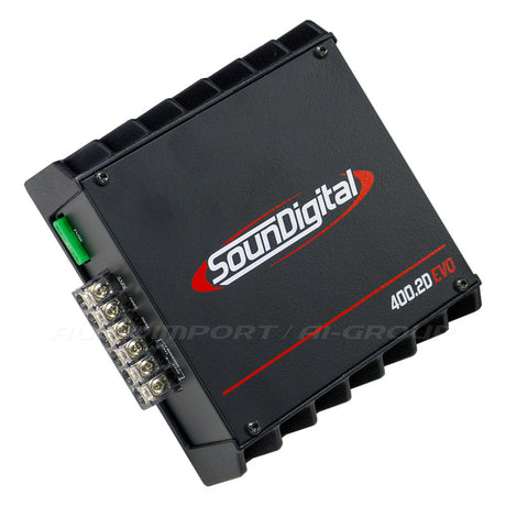 SounDigital 400.2S-2 EVO - 2 Ω - jungčių ir saugiklio detalus vaizdas