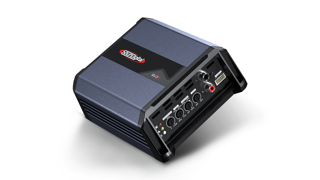 SounDigital 800.1 EVO5 4 Ohm - galinė panelė su jungtimis ir valdymo elementais