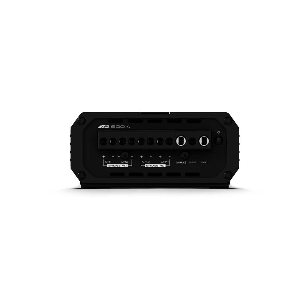 SounDigital 800.4 XP - 4 Ohm - galinė panelė su jungtimis ir logotipais