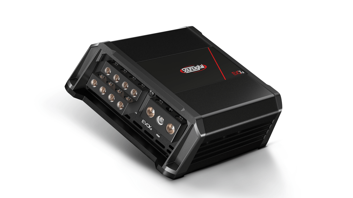 SounDigital SD1200.4 EVOX2 4 ohm - galingos jungtys ir ventiliacijos angos šone
