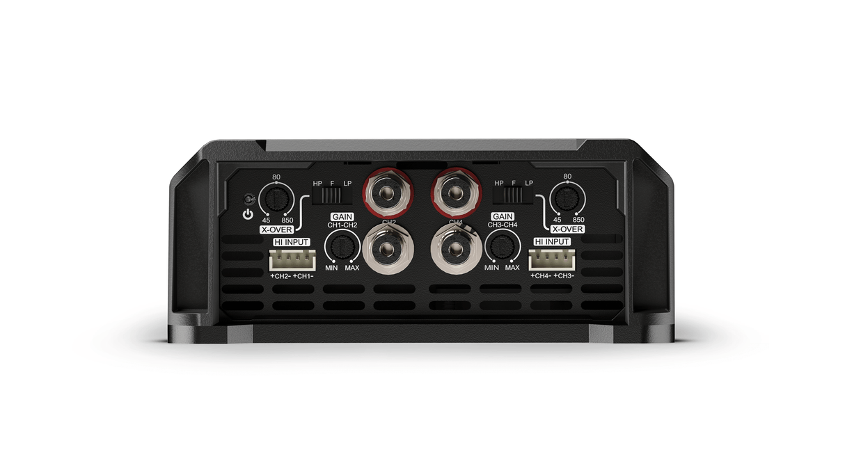 SounDigital SD1200.4 EVOX2 4 ohm - Maitinimo ir garso jungtys su reguliatoriais