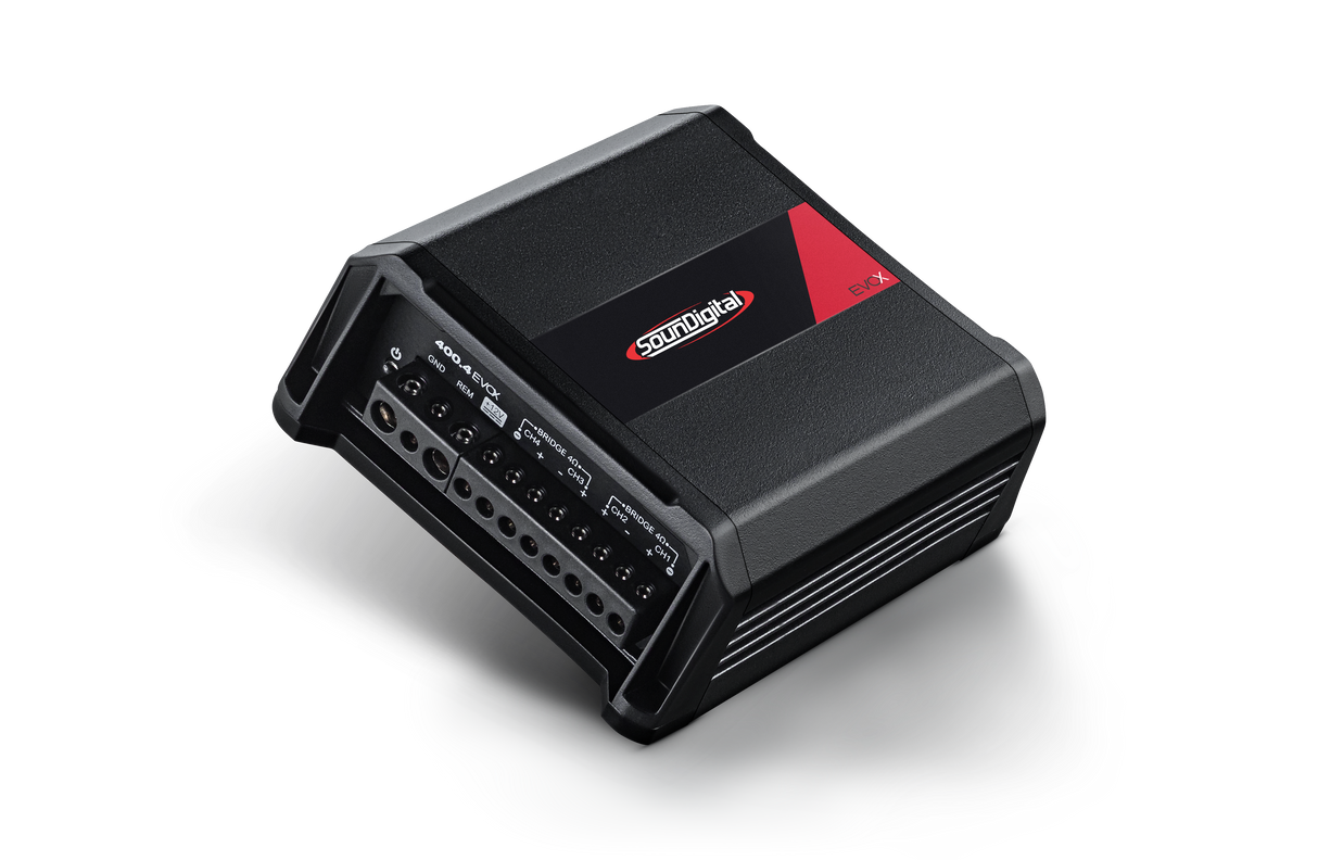Soundigital 400.2 EVOX 4 ohm - Galinė panelė su jungtimis ir indikatoriais