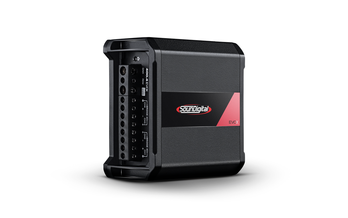 Soundigital 400.2 EVOX 4 ohm - Galinė panelė su jungtimis ir laidų tvirtinimo detalėmis