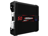 Soundigital SD1200.1D EVO2 2ohm ( SH. 299€ ) - šoninis vaizdas su jungtimis ir indikatoriais