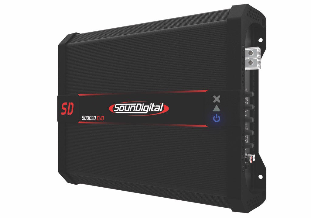 Soundigital SD5000.1D EVO2 1ohm ( SH 799€ ). - šoninė panelė su jungtimis ir mygtukais