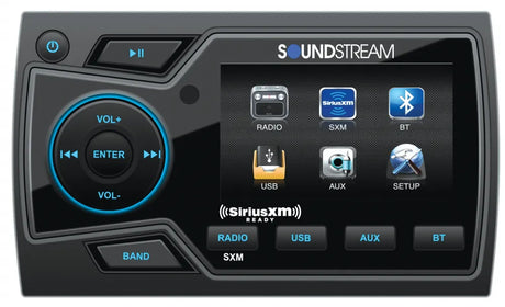 Soundstream MHU-32SXM, 3.2" Marine multimedija su USB, Bluetooth, 3 zonų audio išėjimais