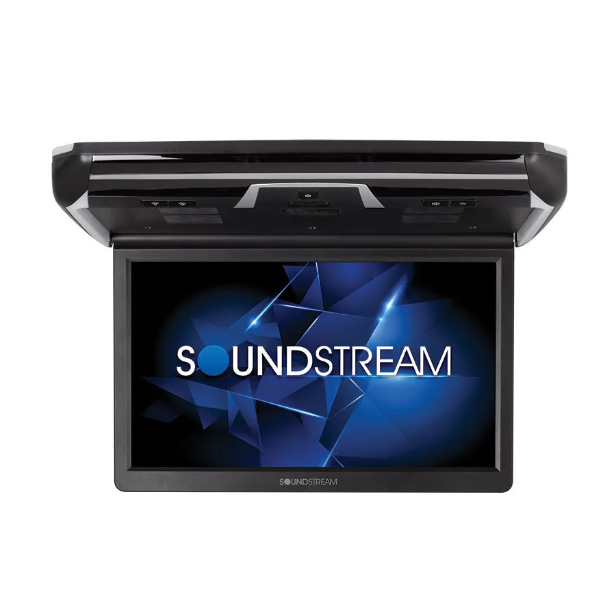 Soundstream VCM-160DMH, 16" lubinis atlenkiamas HD raiškos LCD monitor - viršutinė dalis su mygtukais
