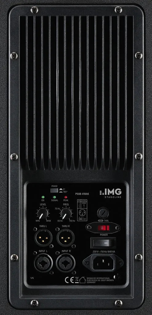 Stageline PSUB-418AK, aktyvi žemų dažnių garso kolonėlė