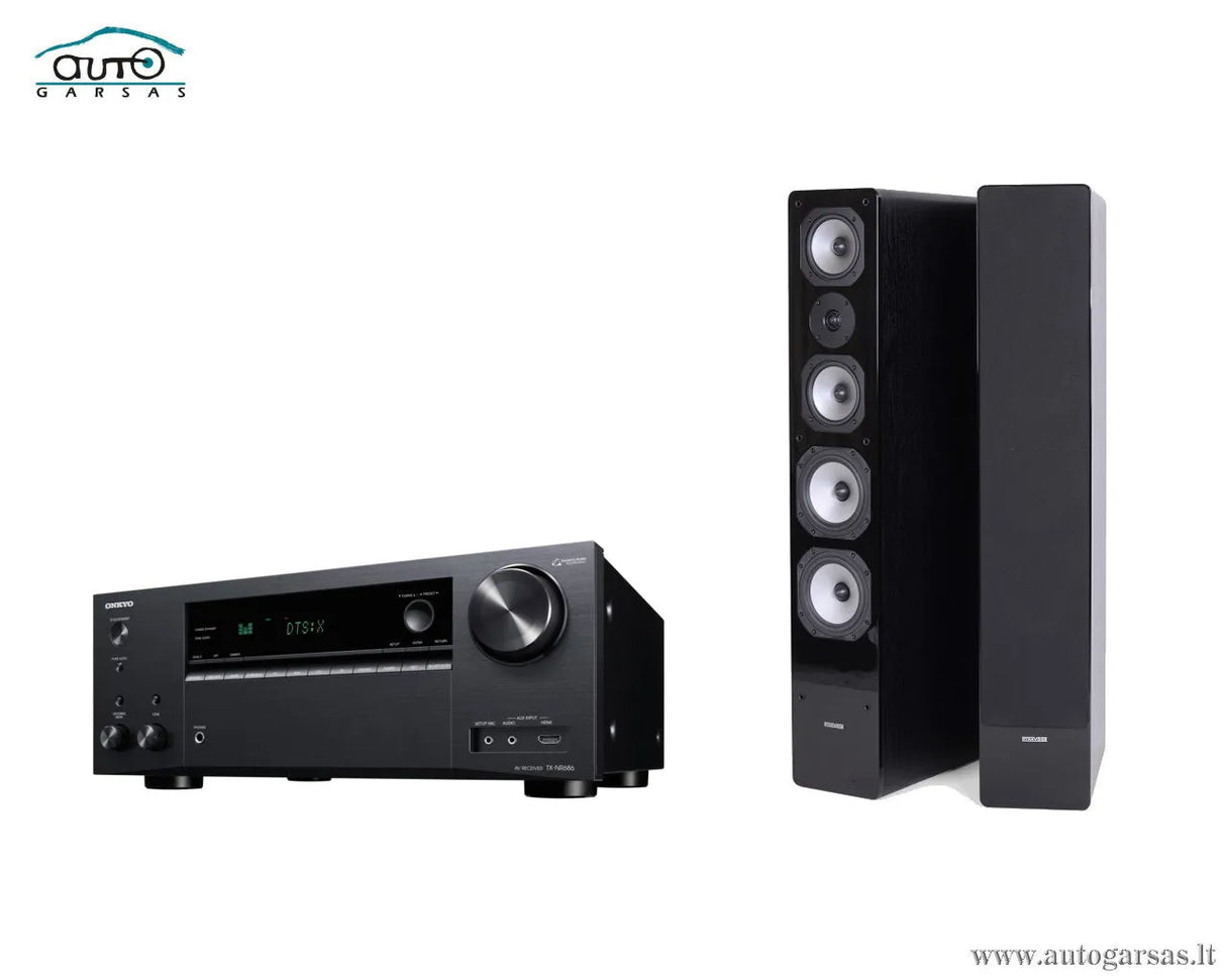 Stereo komplektas - AV resyveris Onkyo TX-NR686, su kolonėlėm Dynavoice Challenger M-65 EX (v.4)