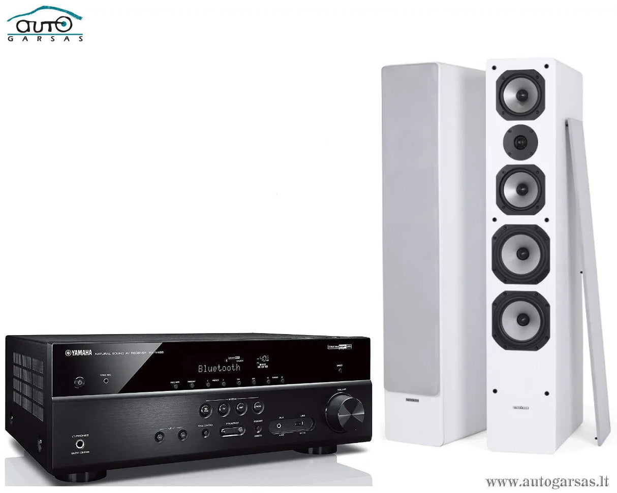 Stereo komplektas - AV resyveris Yamaha RX-V485 su kolonėlėm Dynavoice Challenger M-65 EX (v.4)