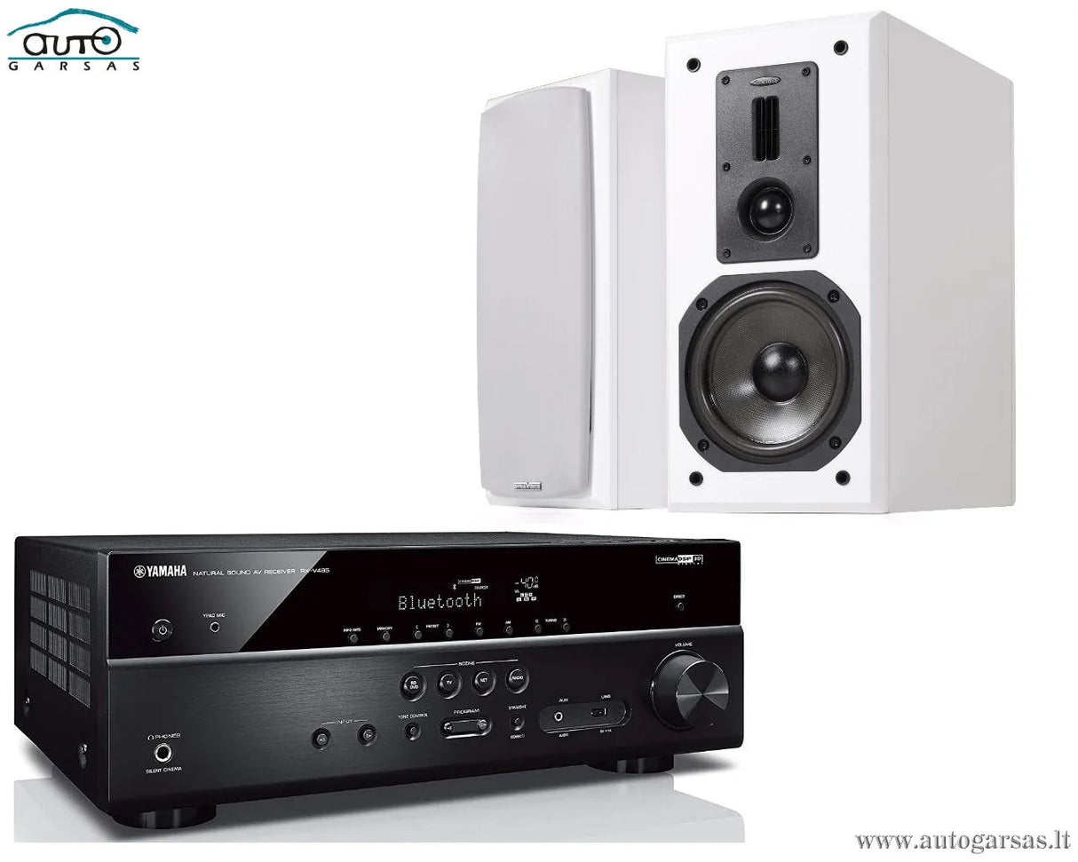 Stereo komplektas - AV resyveris Yamaha RX-V485, su kolonėlėm Dynavoice Definition DM-6