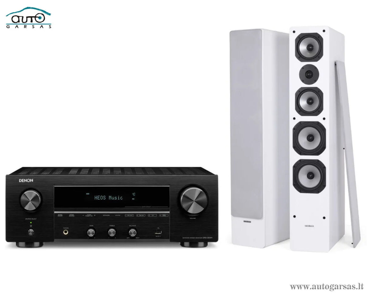 Stereo komplektas - stiprintuvas Denon DRA-800H, su kolonėlėm Dynavoice Challenger M-65