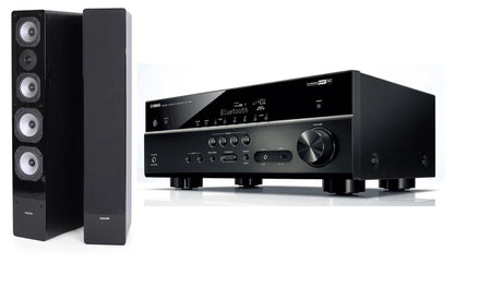 Stereo komplektas - stiprintuvas Yamaha RX-V481, su kolonėlėm Dynavoice Challenger M-65 (v.4)