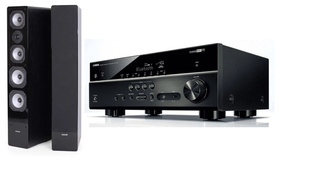 Stereo komplektas - stiprintuvas Yamaha RX-V481, su kolonėlėm Dynavoice Challenger M-65 (v.4)