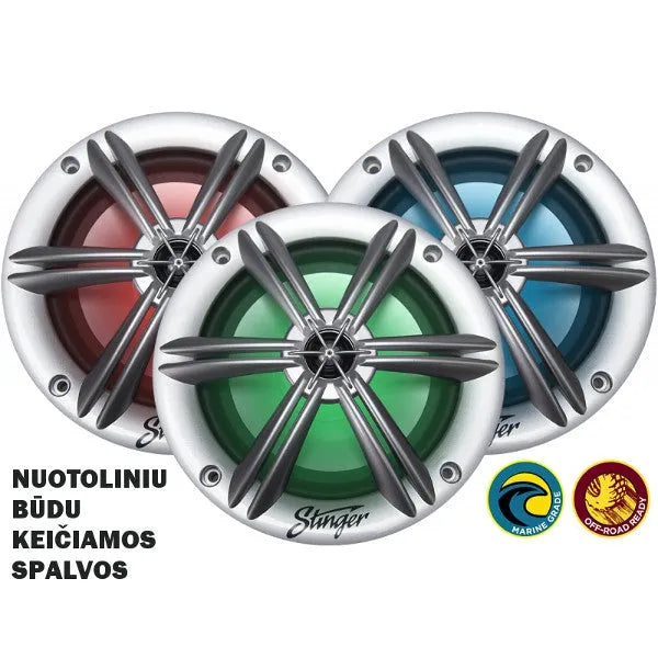 Stinger SEA65RGB-S, 6.5" Marine koaksialiniai garsiakalbiai 150W, su R