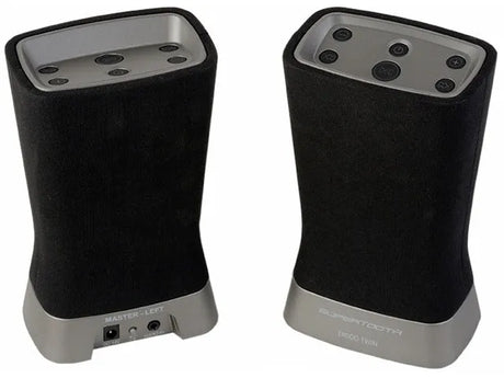 SuperTooth DISCO TWIN belaidės buitinės Bluetooth kolonėlės - galinė panelė su jungtimis ir valdymo mygtukai