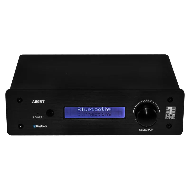 System One A50BT - ypač kompaktiškas Bluetooth stereo stiprintuvas