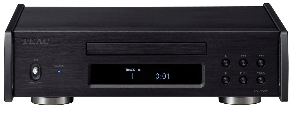 TEAC PD-505T, CD grotuvas - priekinė panelė su mygtukais ir ekranu