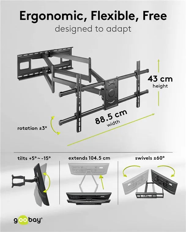 TV Wall Mount Pro 104cm , pasukamas TV laikiklis