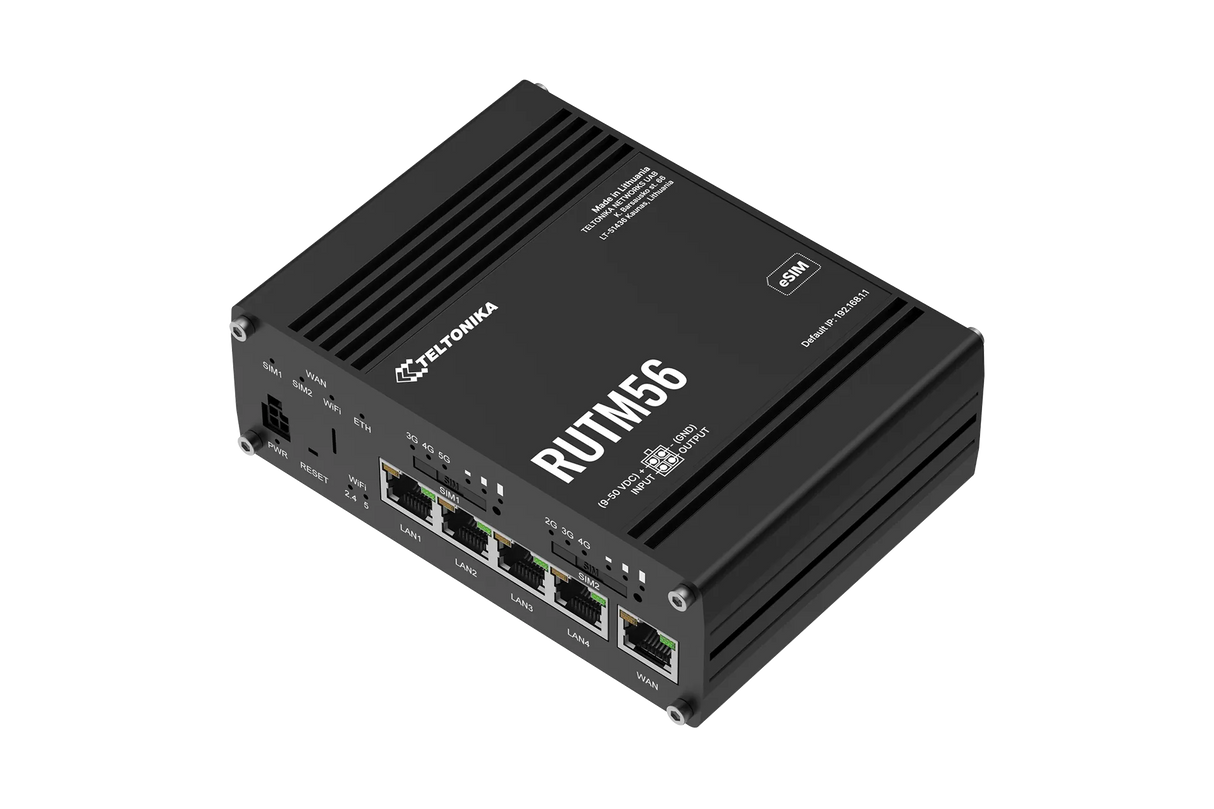 Teltonika RUTM56, dviejų modemų 5G pramoninis maršrutizatorius