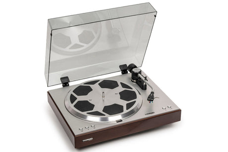 Thorens TD 404 DD, patefonas - Skaidrus dangtis su vyriais