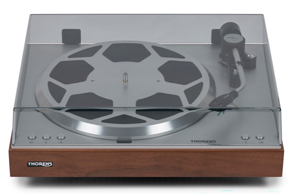Thorens TD 404 DD, patefonas - medinis korpusas su valdymo mygtukais