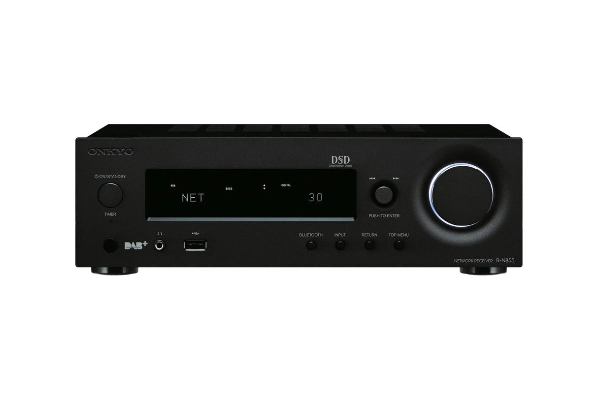 Tinklinis stereo resyveris Onkyo R-N855 2.1, 2x70W, Bluetooth, AirPlay