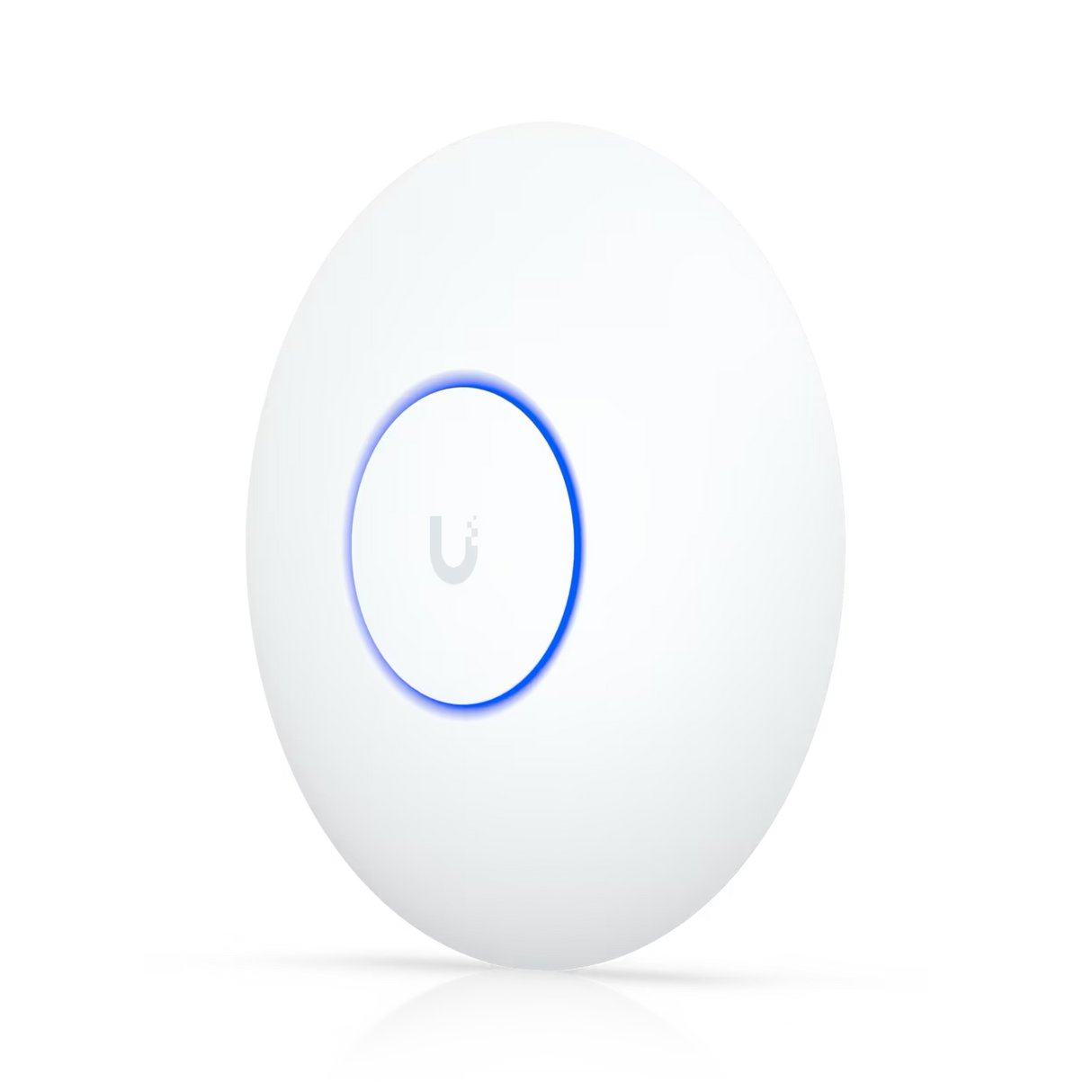 UBIQUITI UniFi U7 Lite, belaidžio tinklo prieigos taškas - apvalus priekinis paviršius su logotipu