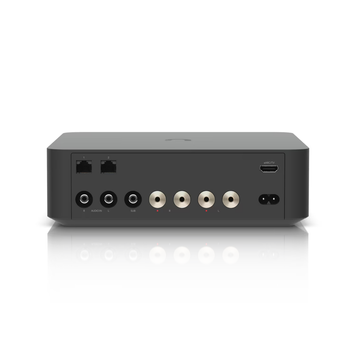 UBIQUITI UniFi UPL-Amp, tinklinis galios stiprintuvas su HDMI eARC - Galinė panelė su jungtimis ir maitinimo lizdu