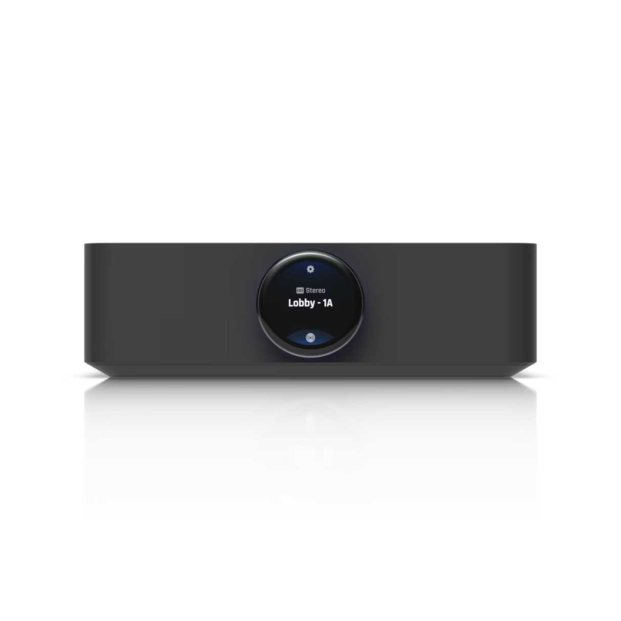 UBIQUITI UniFi UPL-Amp, tinklinis galios stiprintuvas su HDMI eARC - Įrenginio ekranėlis rodo "Stereo Lobby