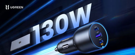 UGREEN 130W automobilinis įkroviklis, 2x USB-C + USB