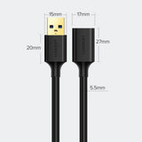 UGREEN US129, USB 3.0 A kištukas – A lizdas ilgiklis, 3 m