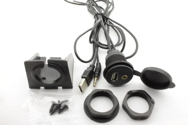 USB ir AUX lizdo jungtis su laikikliu - Laikiklis, jungtys ir tvirtinimo detalės