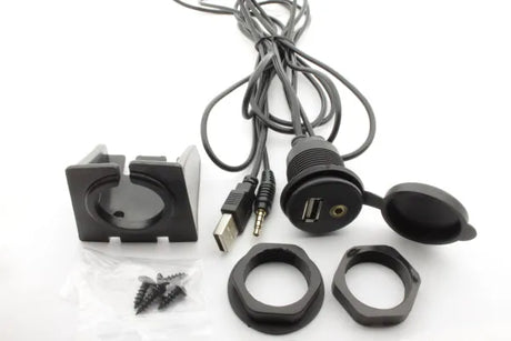 USB ir AUX lizdo jungtis su laikikliu - Laikiklis, jungtys ir tvirtinimo detalės