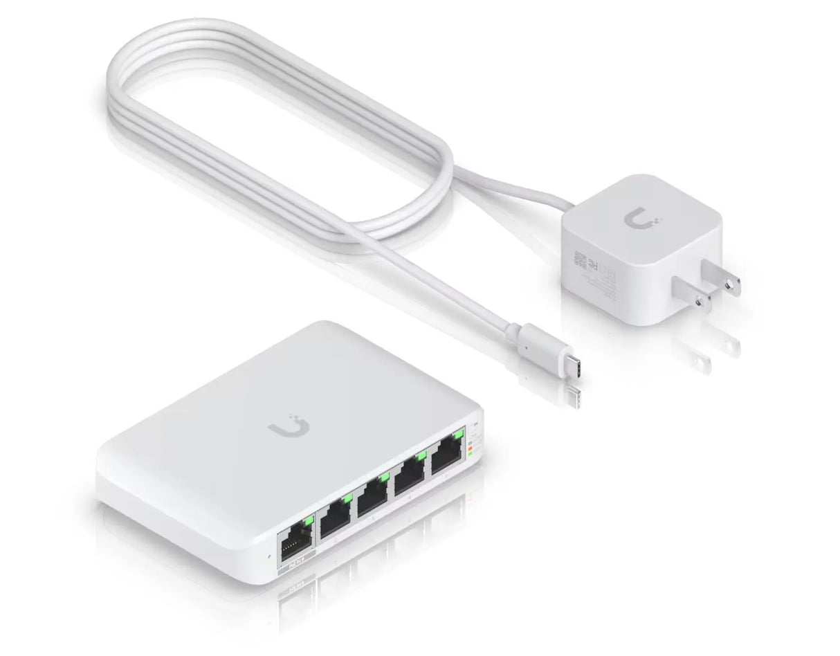 Ubiquiti UniFi USW-Flex-Mini-EU, 5 prievadų komutatorius - komplektas su maitinimo adapteriu ir laidu