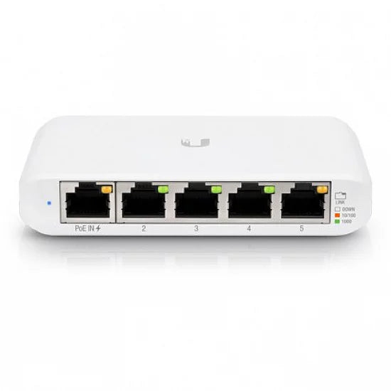 Ubiquiti UniFi USW-Flex-Mini-EU, 5 prievadų komutatorius - priekinė panelė su 5 prievadais ir indikatoriais